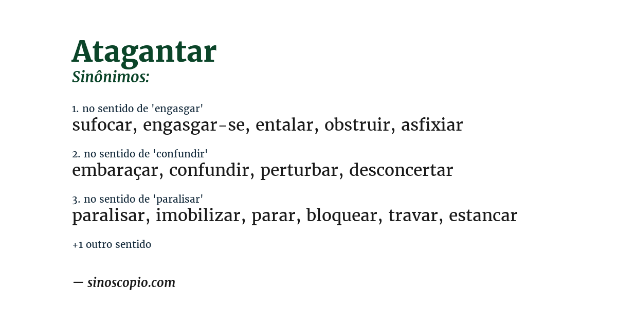 Sinônimo de atagantar
