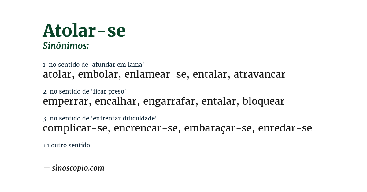 Sinônimo de atolar-se