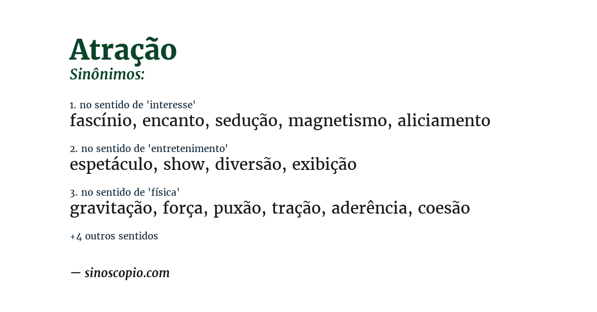 Sinônimo de atração