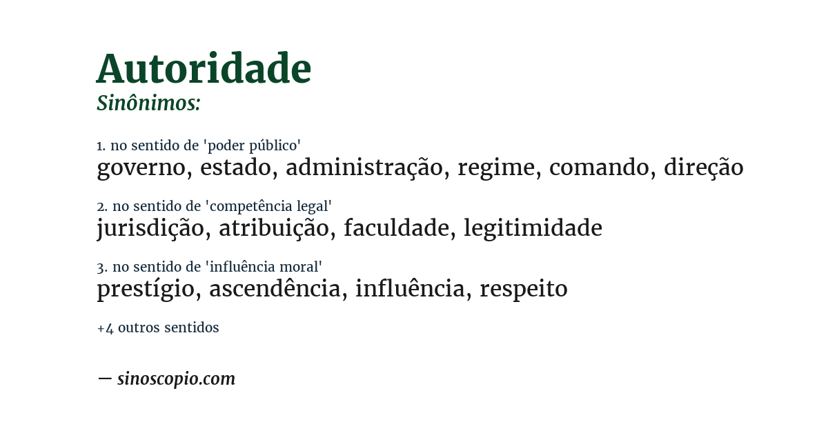Sinônimo de autoridade
