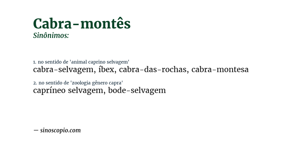 Sinônimo de cabra-montês