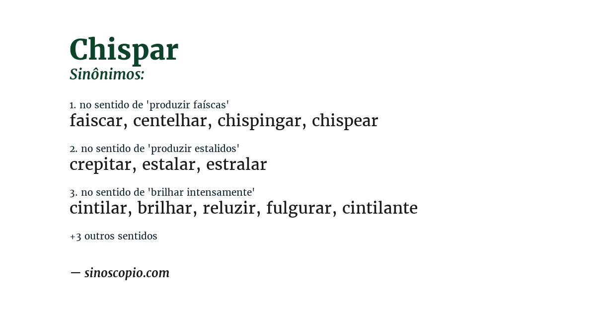 Sinônimo de chispar
