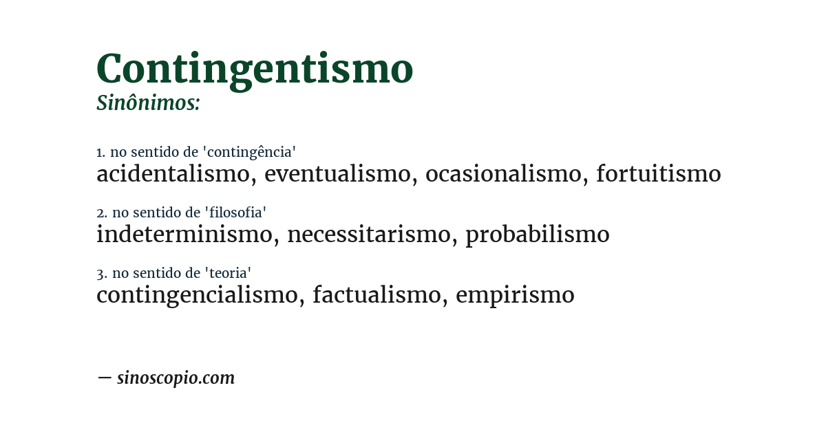 Sinônimo de contingentismo