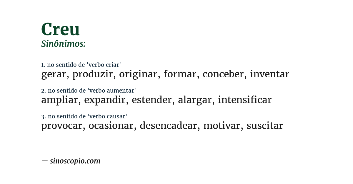 Sinônimo de creu