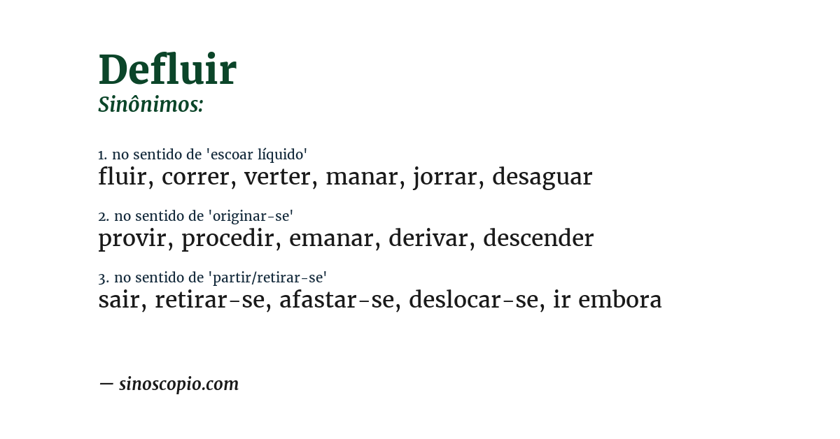 Sinônimo de defluir