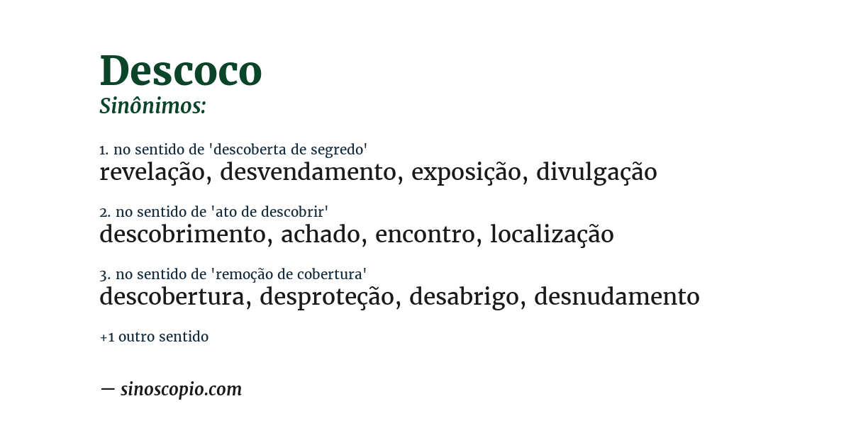 Sinônimo de descoco