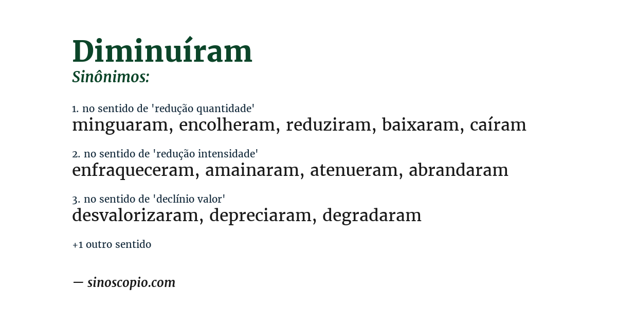 Sinônimo de diminuíram