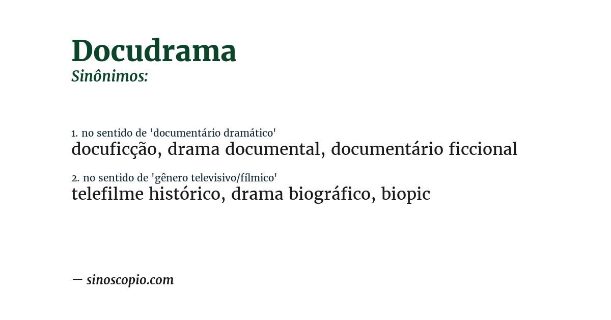 Sinônimo de docudrama