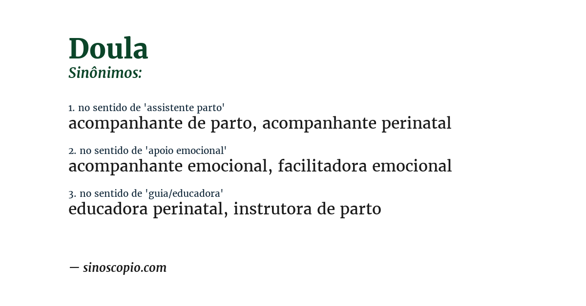 Sinônimo de doula