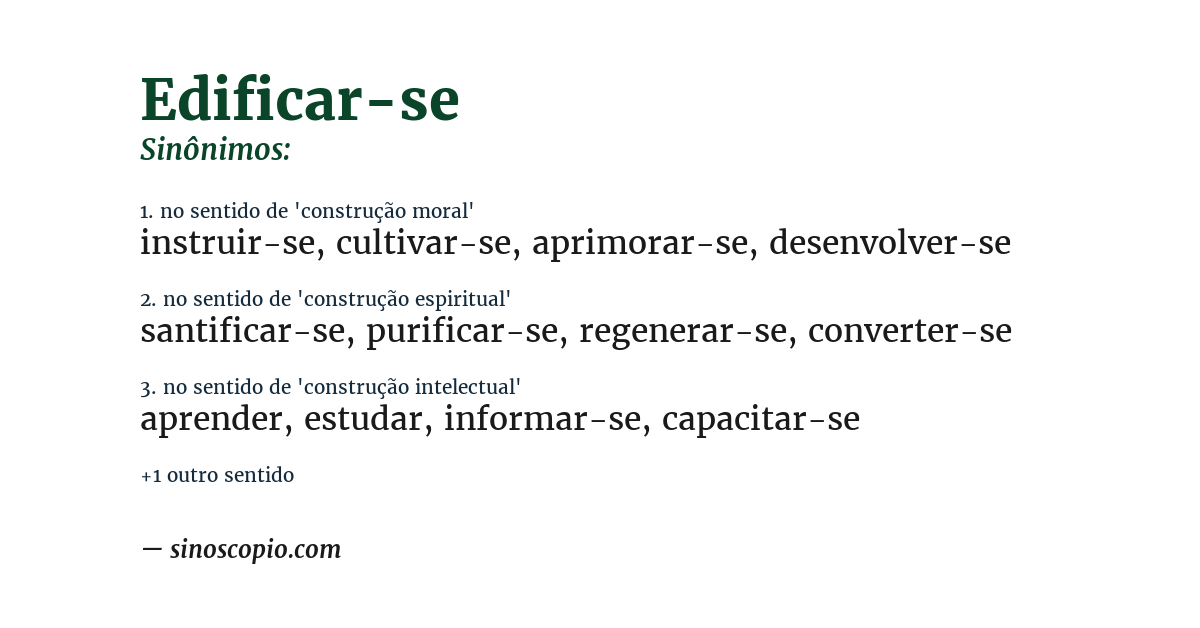 Sinônimo de edificar-se
