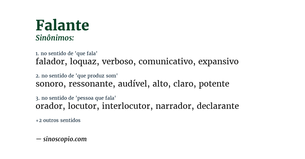 Sinônimo de falante