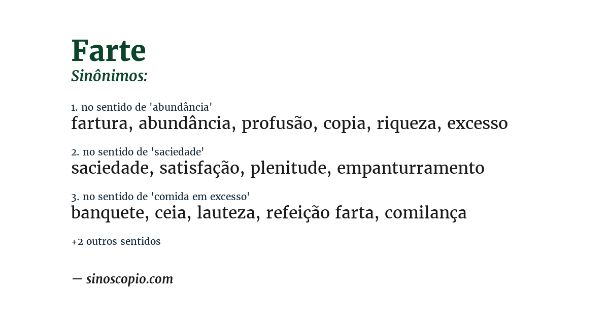 Sinônimo de farte