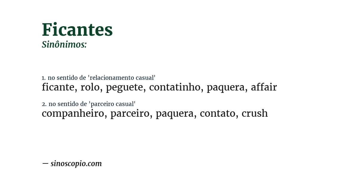 Sinônimo de ficantes