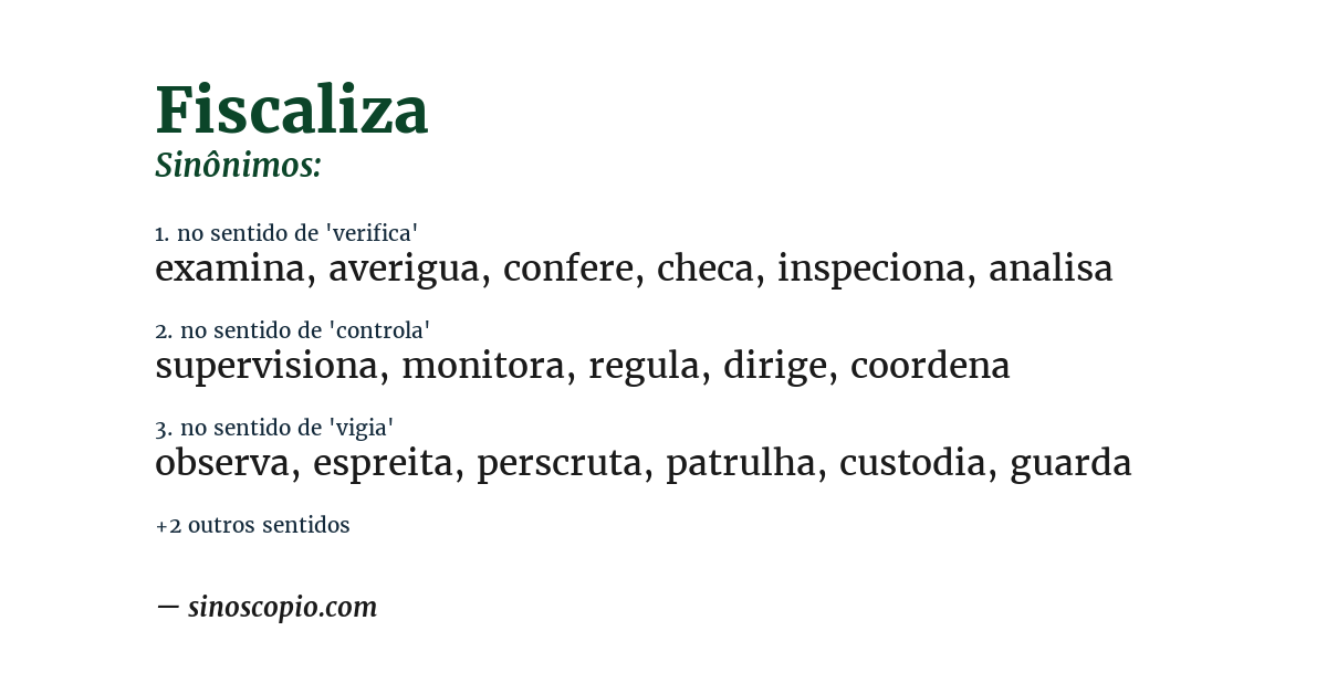 Sinônimo de fiscaliza