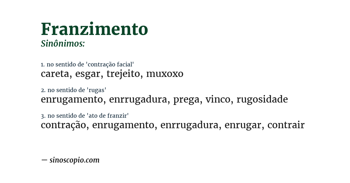 Sinônimo de franzimento
