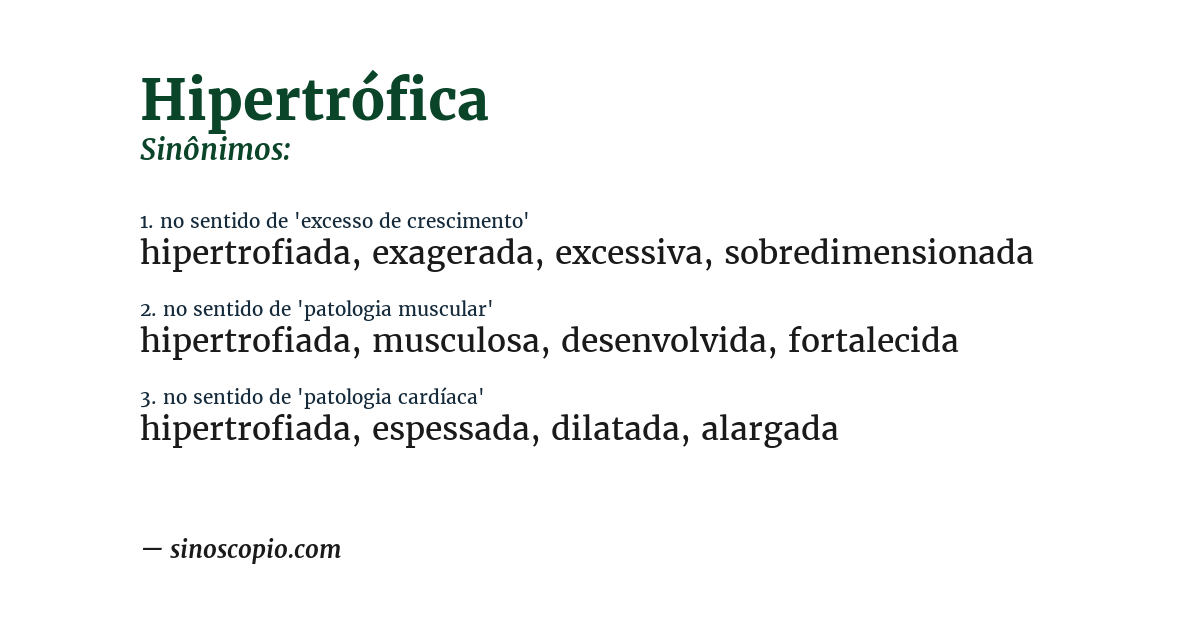 Sinônimo de hipertrófica