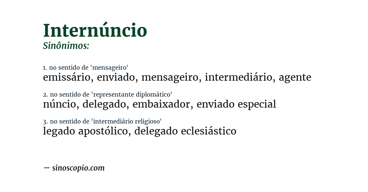 Sinônimo de internúncio