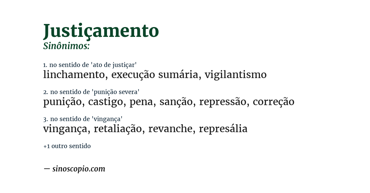 Sinônimo de justiçamento
