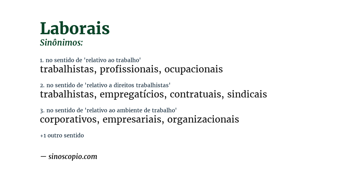 Sinônimo de laborais