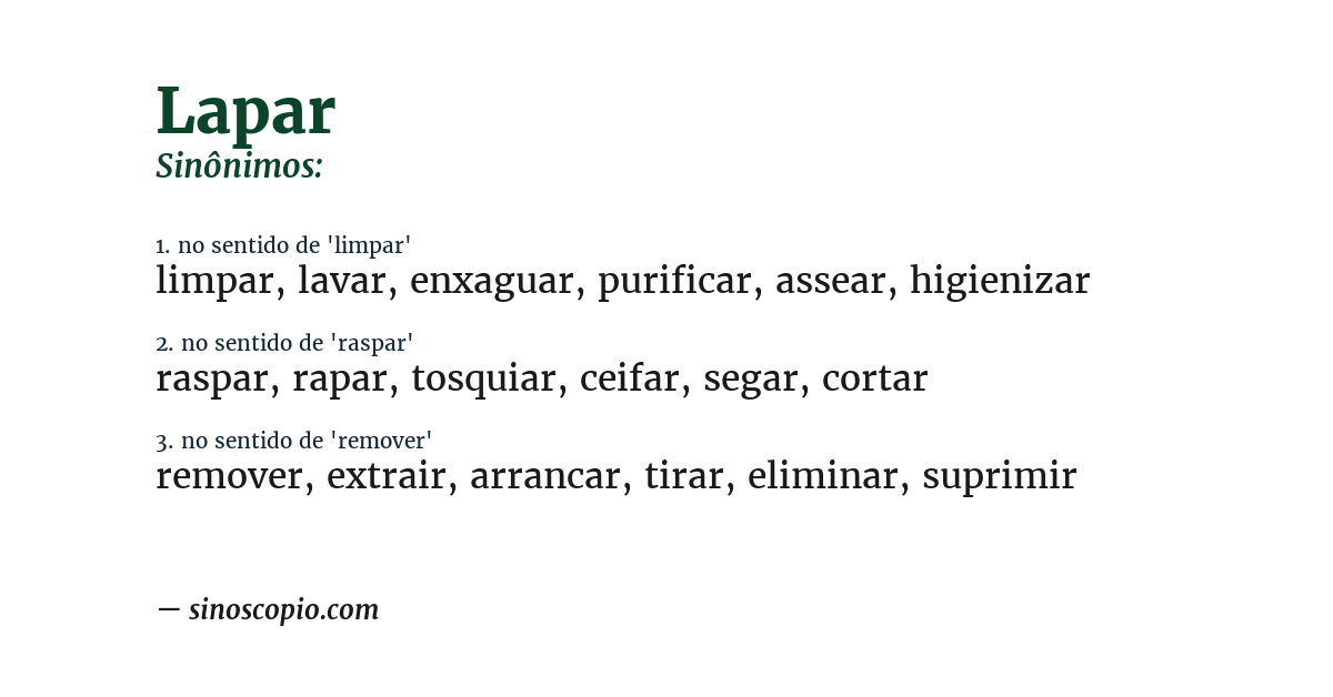 Sinônimo de lapar