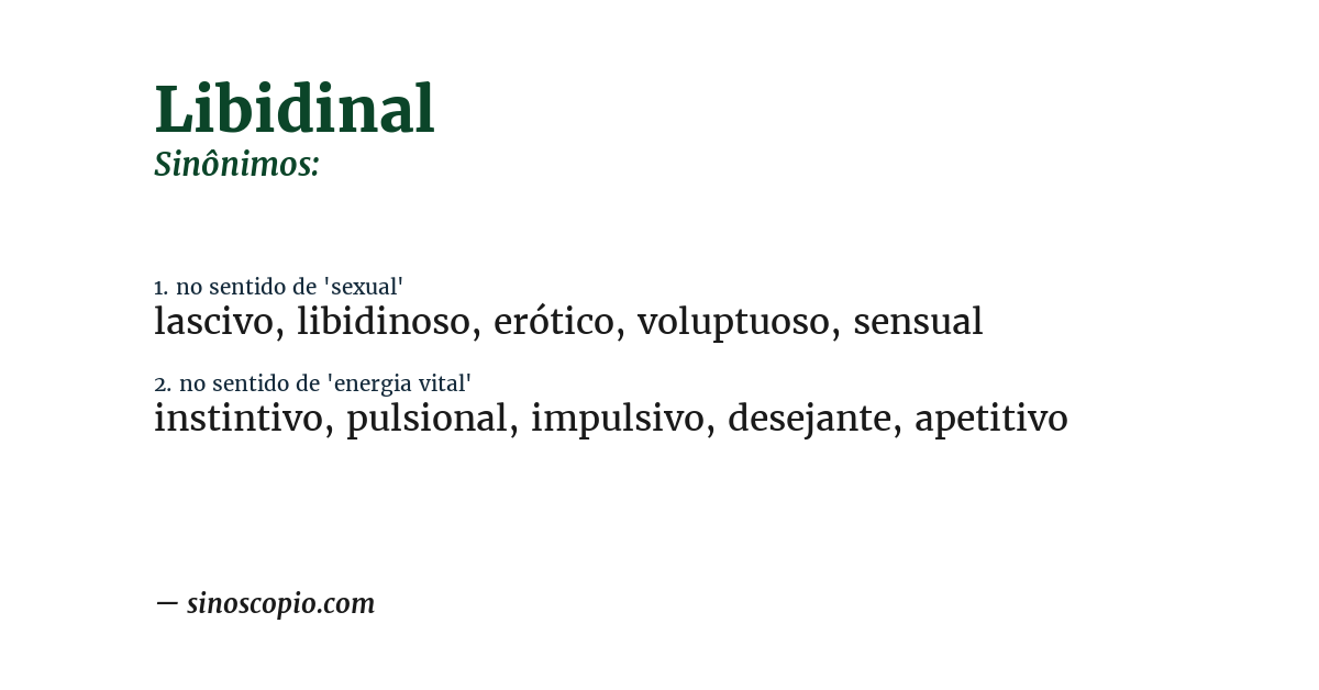 Sinônimo de libidinal