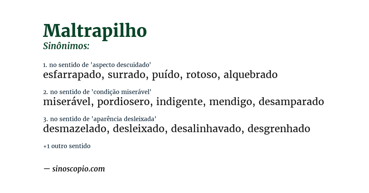 Sinônimo de maltrapilho