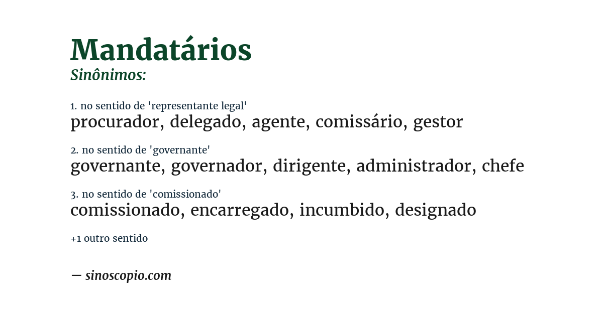 Sinônimo de mandatários