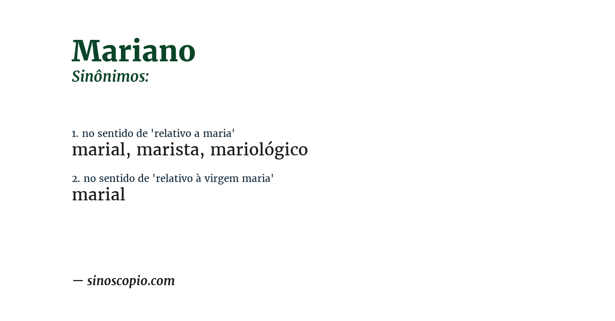Sinônimo de mariano