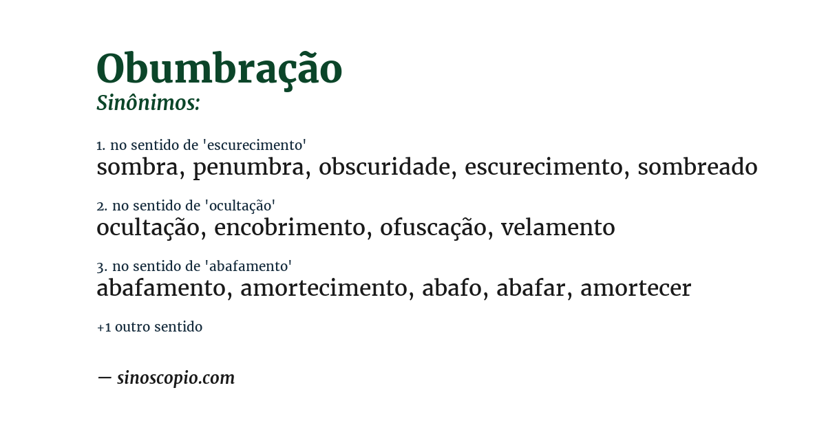 Sinônimo de obumbração
