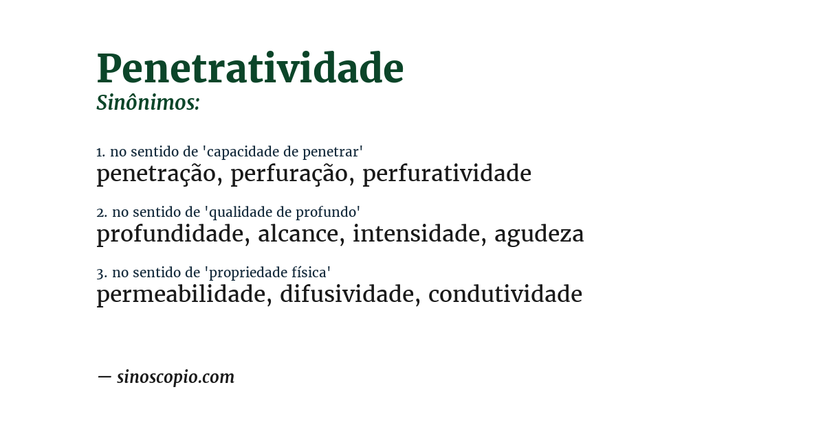 Sinônimo de penetratividade