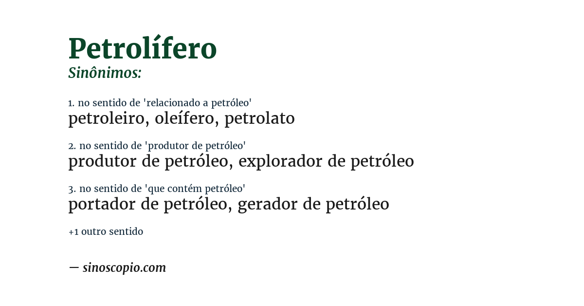 Sinônimo de petrolífero