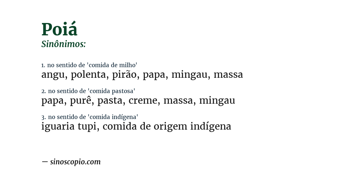 Sinônimo de poiá