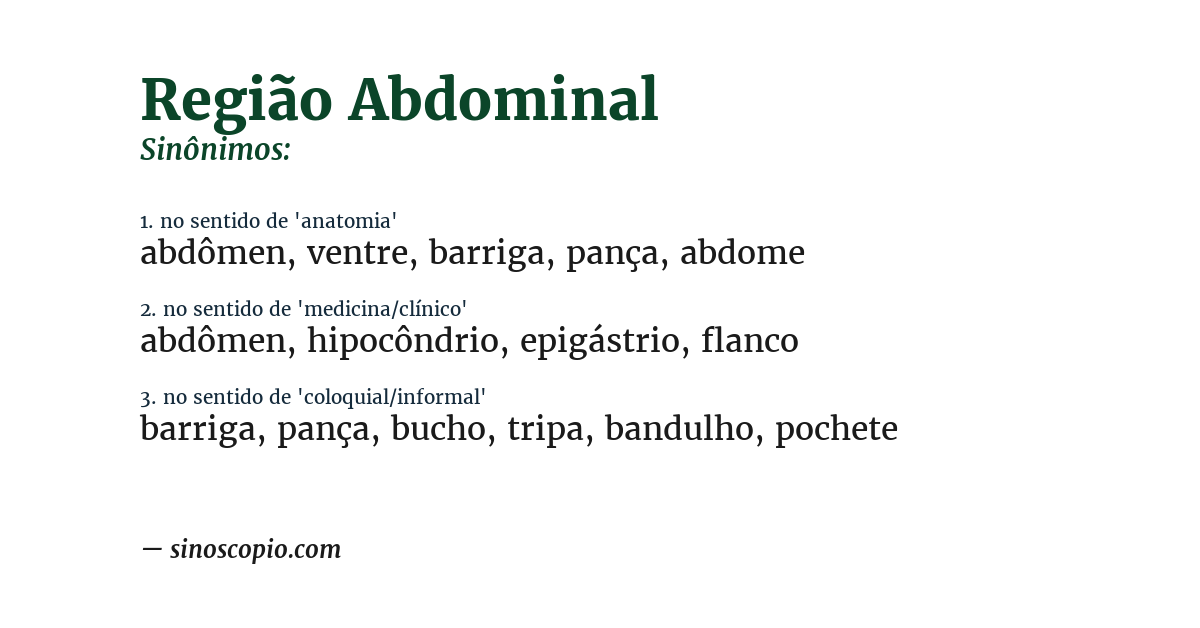 Sinônimo de região abdominal