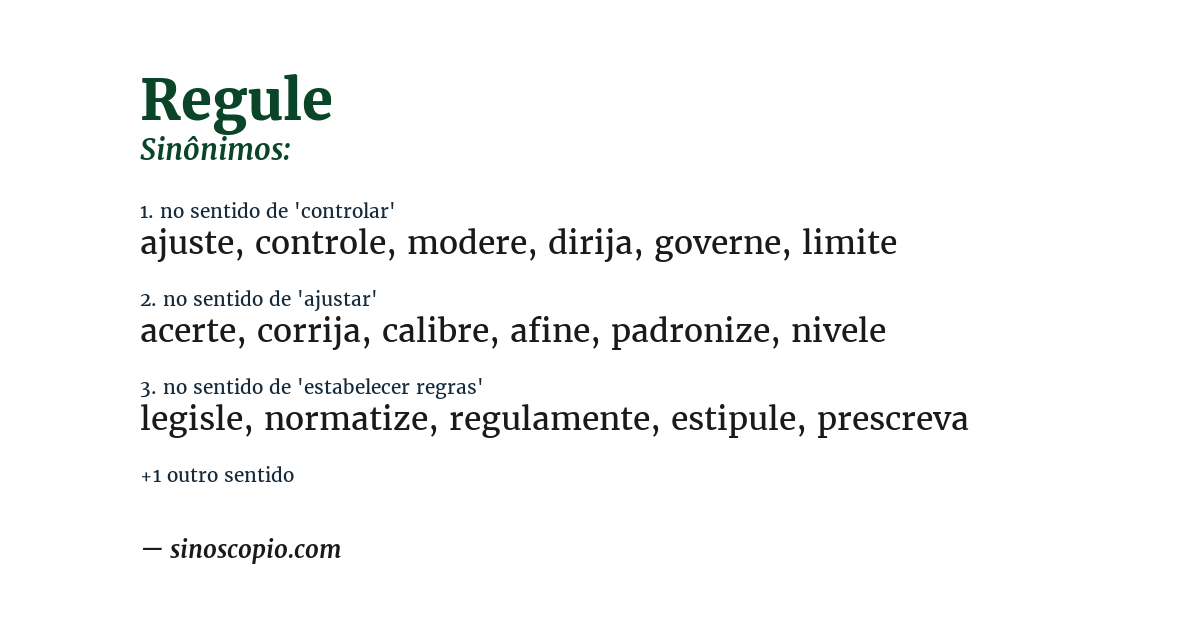 Sinônimo de regule