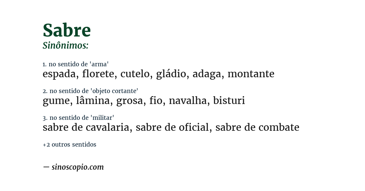 Sinônimo de sabre