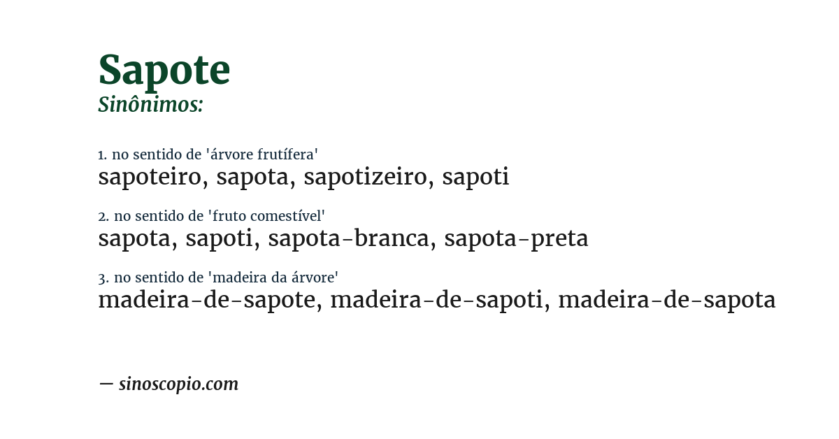 Sinônimo de sapote