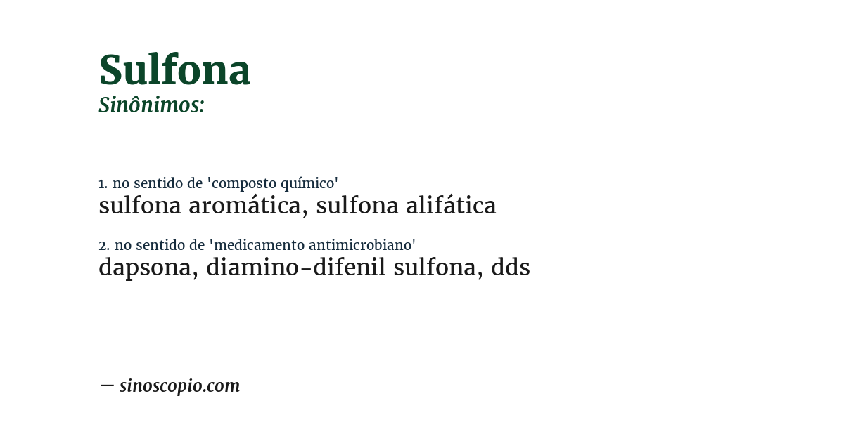 Sinônimo de sulfona