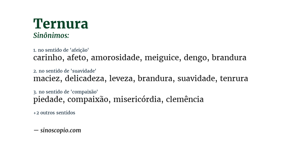 Sinônimo de ternura