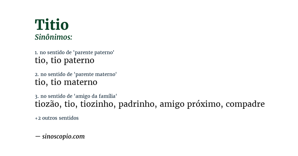 Sinônimo de titio