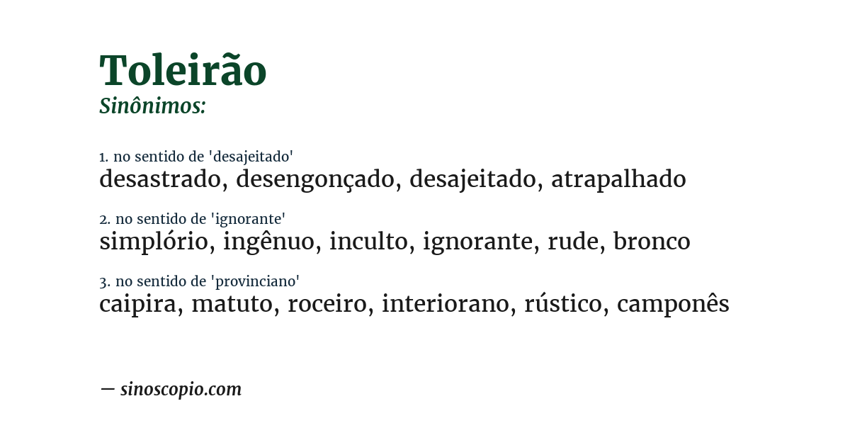 Sinônimo de toleirão