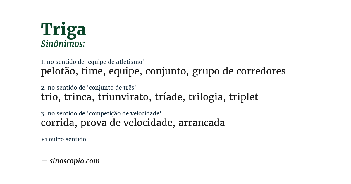 Sinônimo de triga