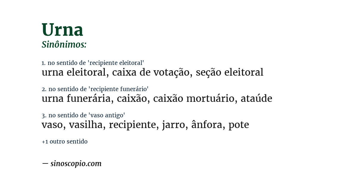 Sinônimo de urna