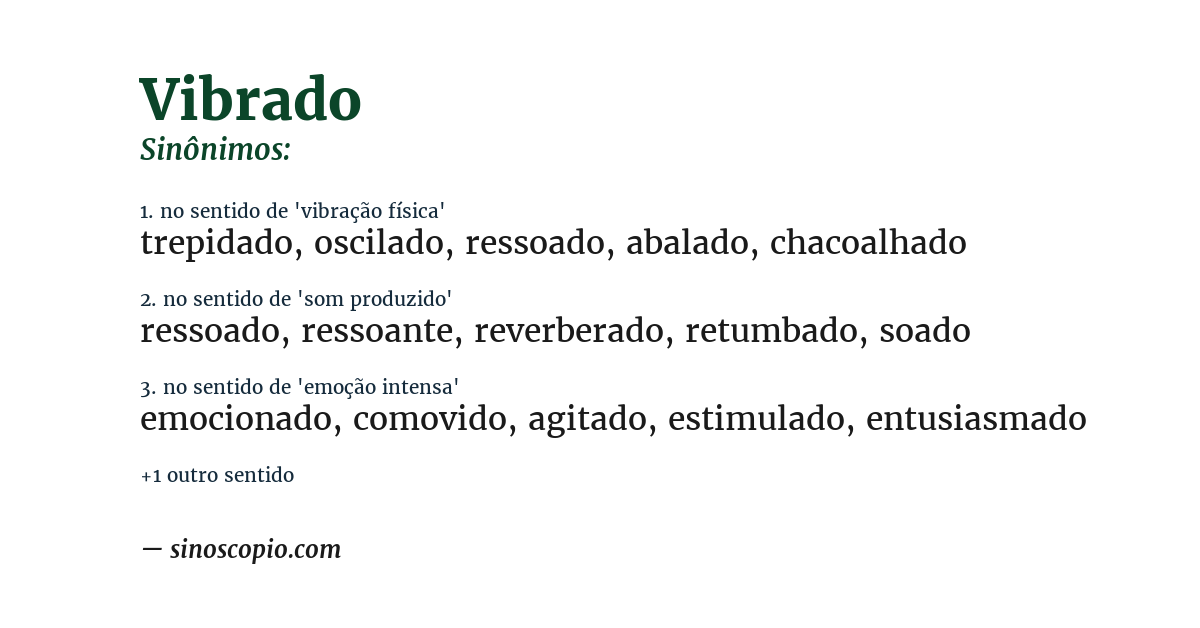 Sinônimo de vibrado