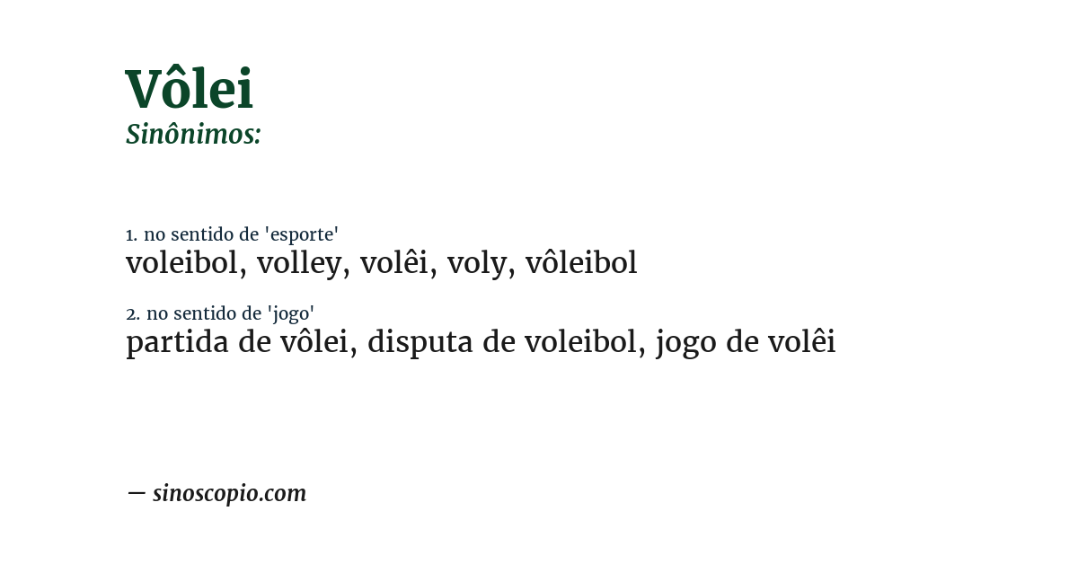 Sinônimo de vôlei