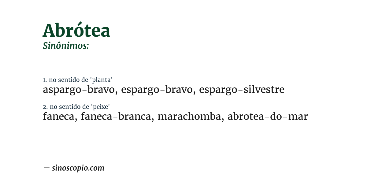 Sinônimo de abrótea