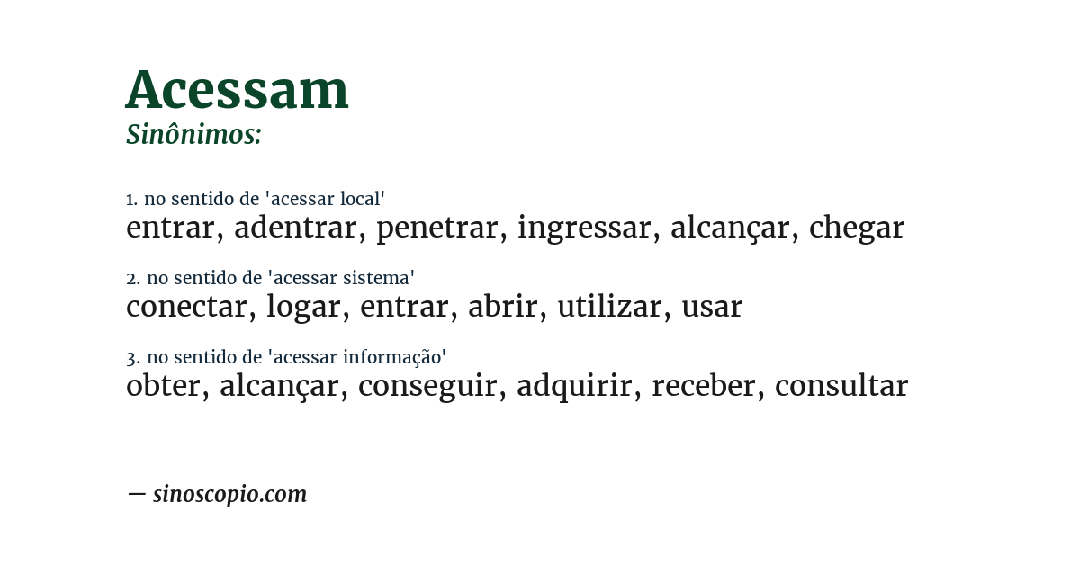 Sinônimo de acessam