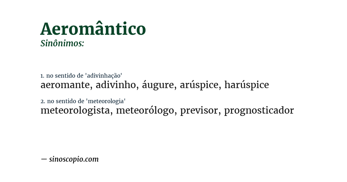 Sinônimo de aeromântico