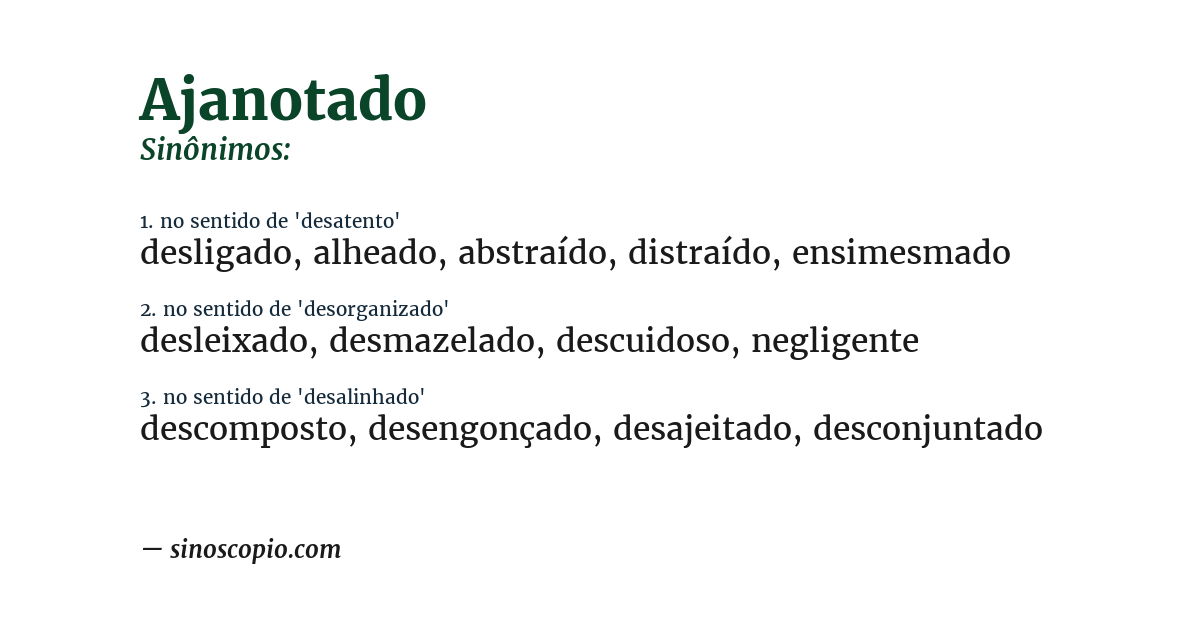 Sinônimo de ajanotado
