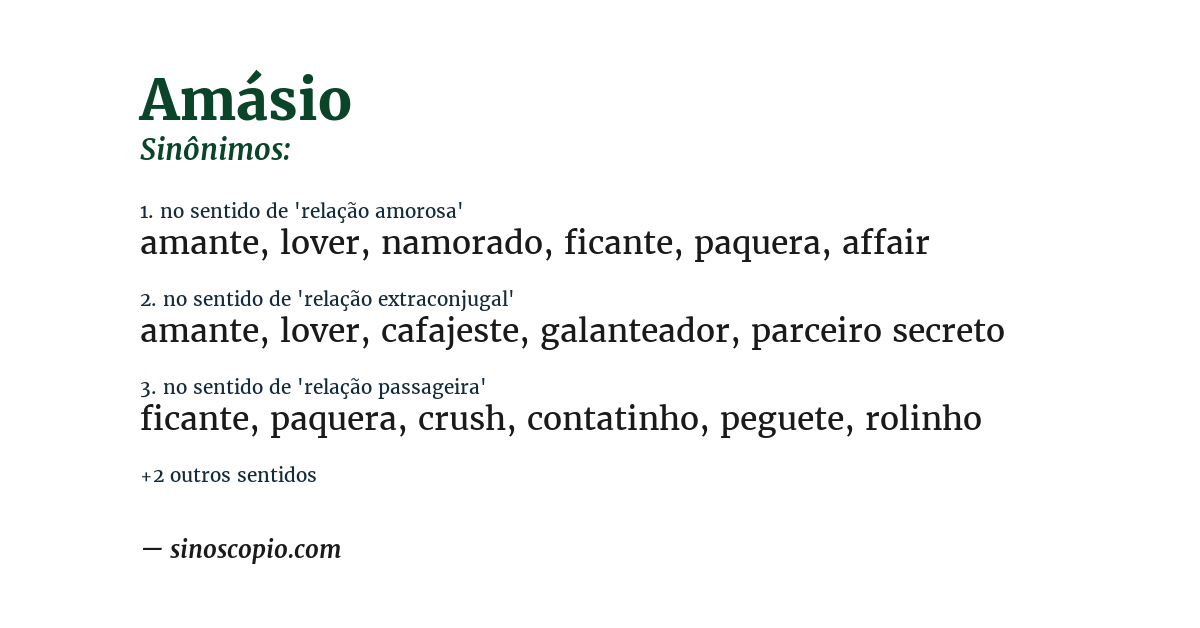 Sinônimo de amásio