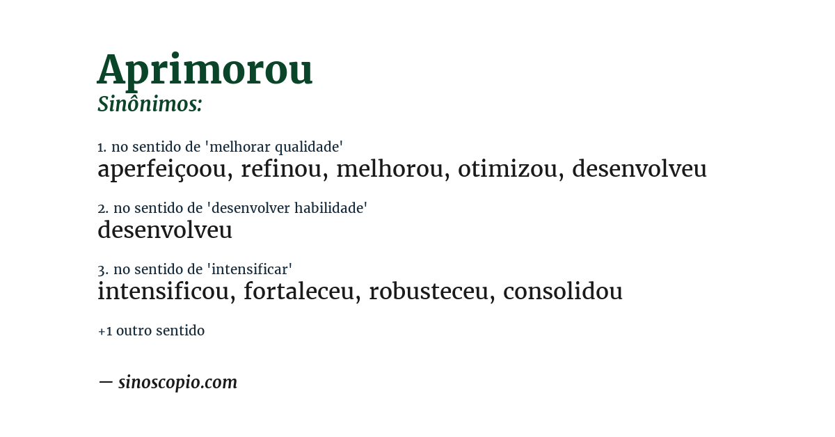 Sinônimo de aprimorou